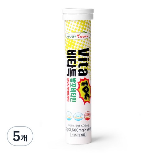 에버틴 비타톡 발포비타민 청포도맛, 20정, 5개