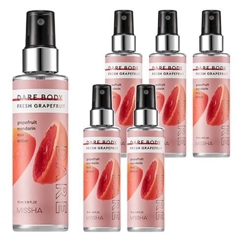 미샤 데어 바디 미스트 프레쉬 그레이프룻, 105ml, 6개