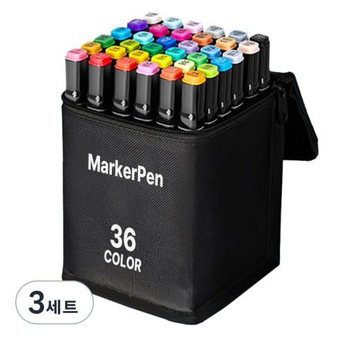 다다 디자인 드로잉 마커펜 천케이스, 3세트, 36색