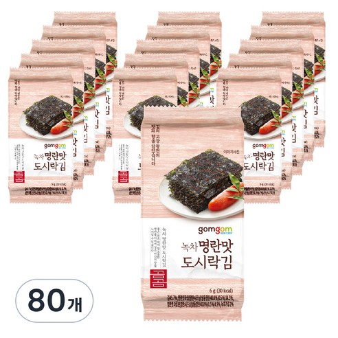곰곰 녹차 명란맛 도시락김, 6g, 80개