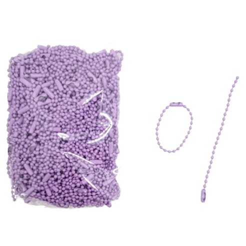 마다꾸미 볼체인 컬러군번줄 줄구슬 10cm, 퍼플, 100개