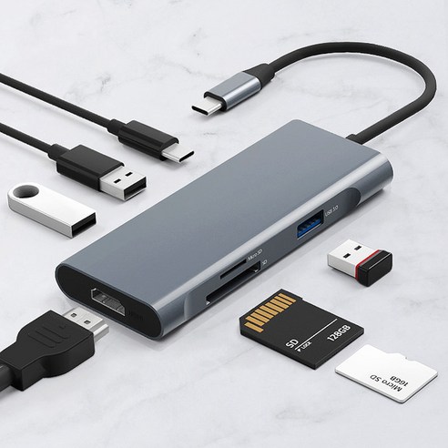 다기능 7포트 USB 3.0 멀티허브로 연결성과 생산성 향상