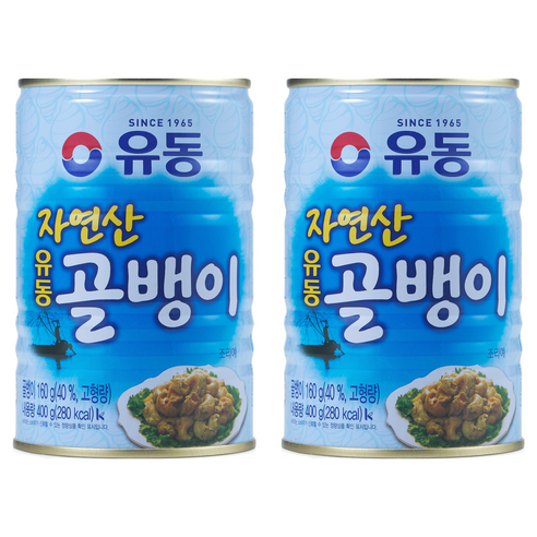 유동 자연산 골뱅이 통조림, 400g, 2개