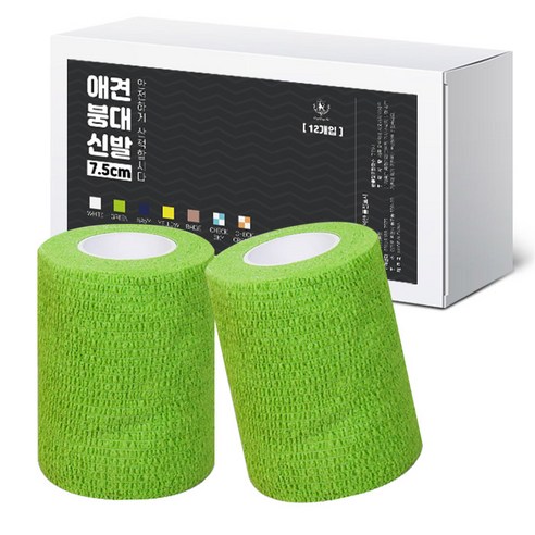딩동펫 자가접착 애견 붕대신발, 그린, 12개