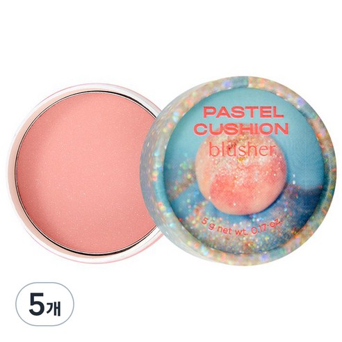 fmgt 파스텔 쿠션 블러셔 5g, 01 글리터리 피치, 5개