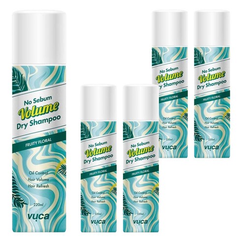뷰카 노세범 볼륨 드라이샴푸 프루티 플로럴향, 220ml, 5개