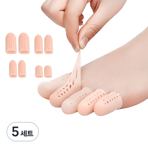 애니원픽 실리콘 발가락 보호캡 4종 x 2p 세트 스킨, 5세트