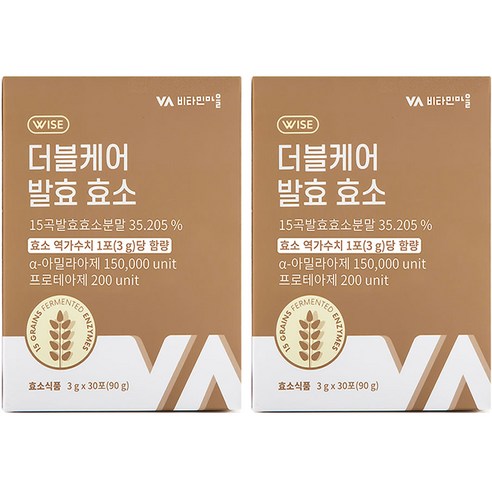 비타민마을 와이즈 더블케어 발효 효소, 90g, 2개