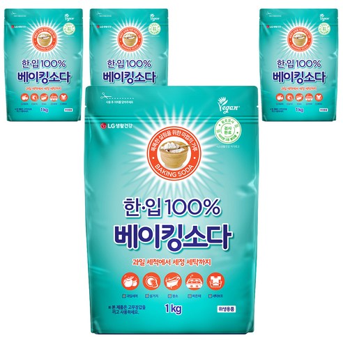 한입 100% 베이킹소다, 4개, 1kg