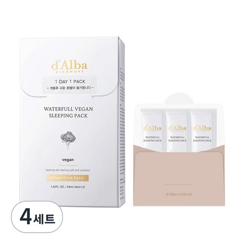 달바 워터풀 슬리핑팩 4ml x 12p + 키트 4ml x 3p 세트, 4세트