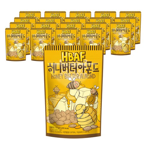 바프 허니버터 아몬드, 210g, 20개