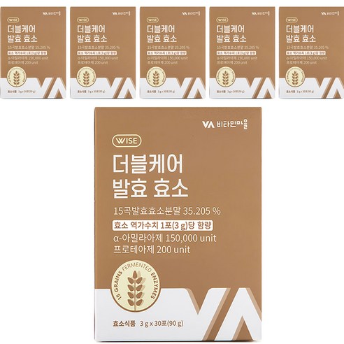 비타민마을 와이즈 더블케어 발효 효소, 90g, 6개