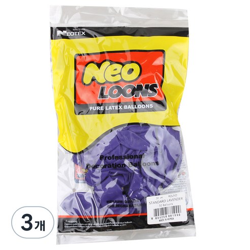 네오룬스 30cm 라운드풍선, 스탠다드 라벤더, 3개