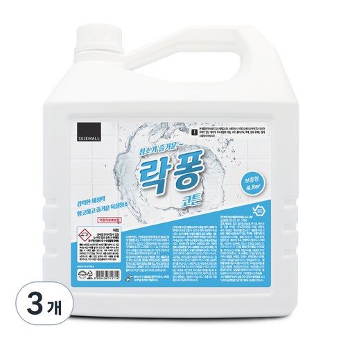락퐁 욕실세정제 코튼향, 4L, 3개