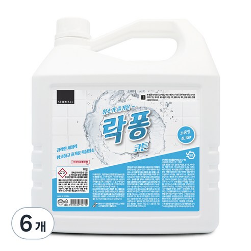 락퐁 욕실세정제 코튼향, 4L, 6개