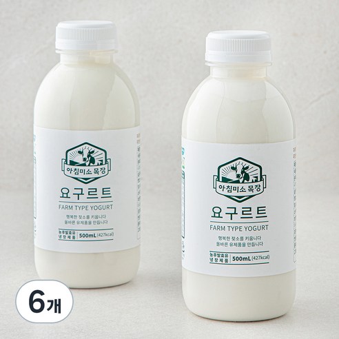 아침미소목장 요구르트, 500ml, 2개입, 3개