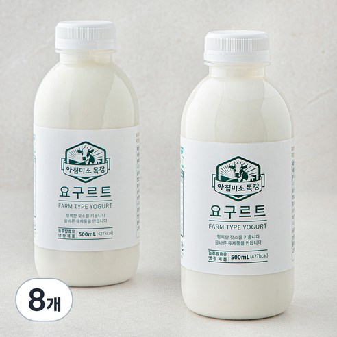 아침미소목장 요구르트, 500ml, 2개입, 4개