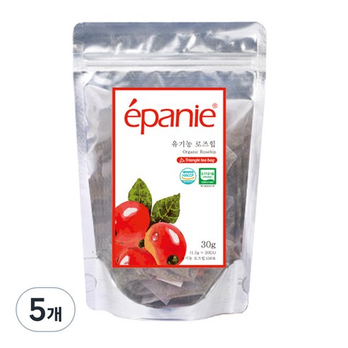 에빠니 유기농 로즈힙 삼각망 티백 허브차, 1.5g, 20개입, 5개