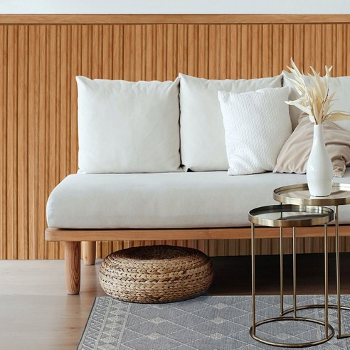 공간에 깊이를 더하는 마법, 데코리아 습기에 강한 PS 대형 사각 템바보드 네추럴오크 템바루바