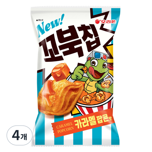 오리온 꼬북칩 카라멜팝콘, 72g, 4개
