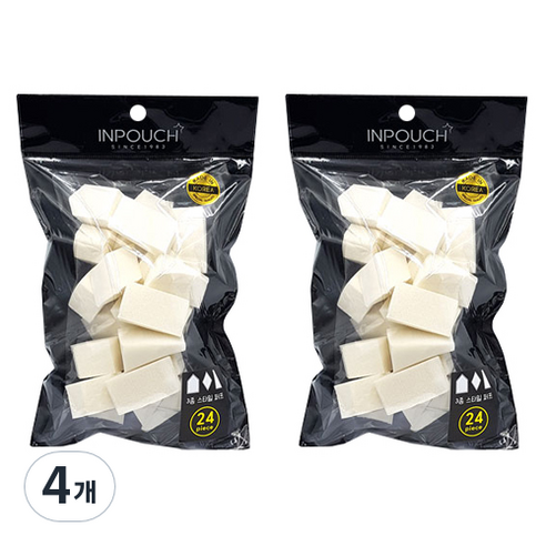 인파우치 슬라이스 조각퍼프 24p, 화이트, 4개
