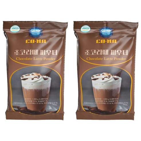 CONA 초코라떼 파우더 분말, 1kg, 1개입, 2개