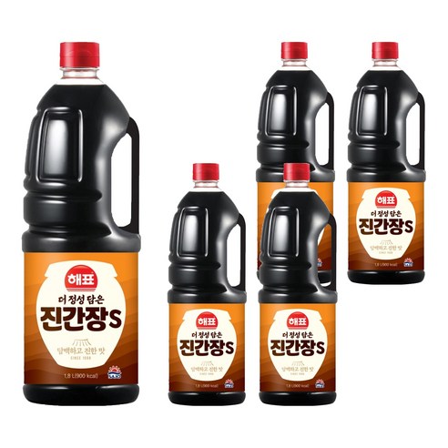 해표 진간장S, 1.8L, 5개