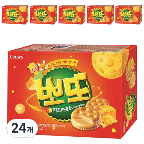 크라운 뽀또 치즈타르트, 161g, 24개