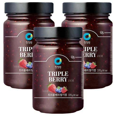 청정원 트리플베리 딸기잼, 370g, 3개