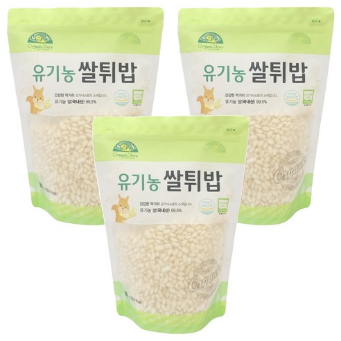유아용 오가닉스토리 유기농 쌀튀밥, 3개, 80g