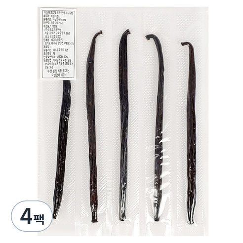 바닐라빈 버번종 C등급, 10g, 4개