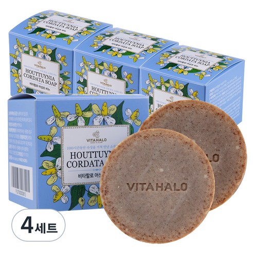 비타할로 어성초 비누 100g 2개입 + 비누망, 1세트