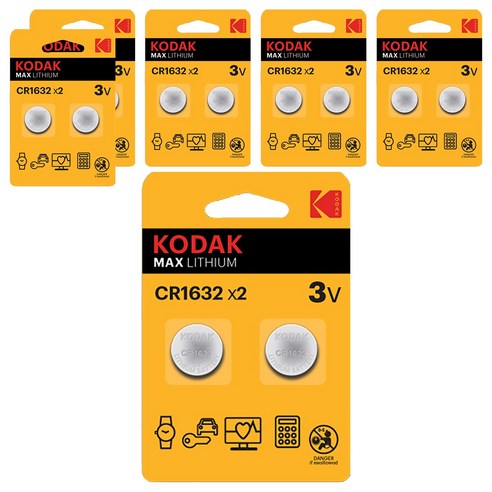 코닥 MAX 리튬 코인 건전지 CR1632 3V, 2개입, 6개