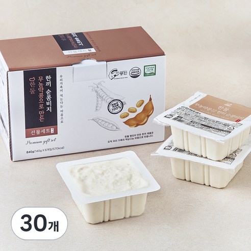 한둘 무농약콩으로 만든 한끼 순콩비지, 140g, 30개