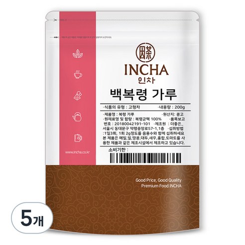 인차 백복령 가루, 200g, 5개