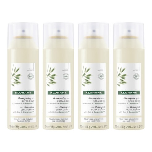 클로란 오트 & 세라마이드 드라이샴푸 플로럴 파우더리향, 250ml, 4개