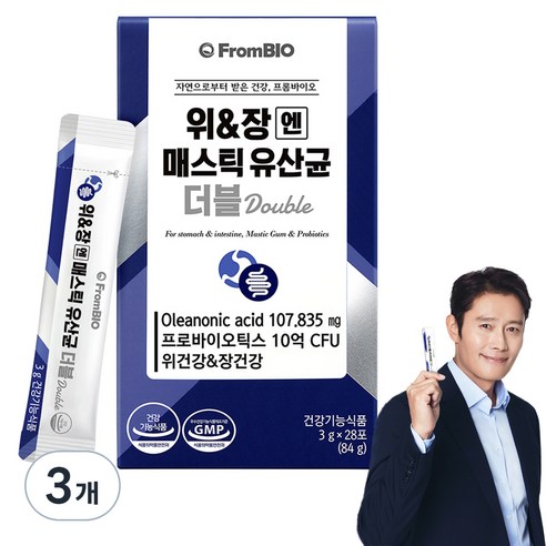 프롬바이오 위 & 장엔 매스틱 유산균 더블 28p, 84g, 3개