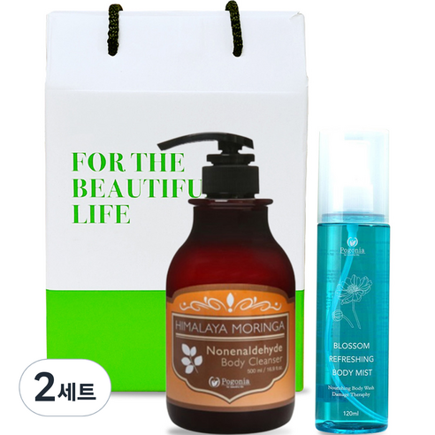 포고니아 노넨알데하이드 바디클렌져 500ml + 블라썸 리프레싱 바디미스트 120ml 세트, 2세트