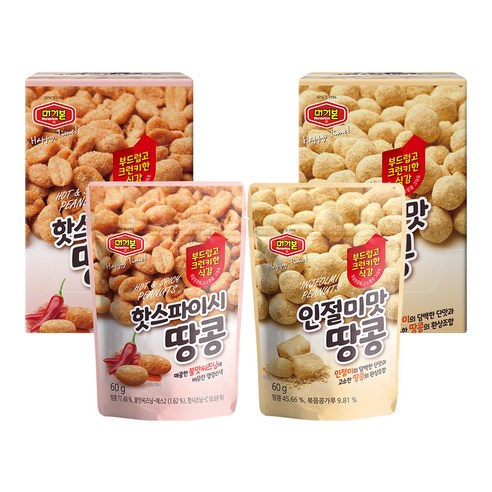 머거본 핫 스파이시 60g x 6p + 인절미맛 땅콩 60g x 6p 세트, 1세트