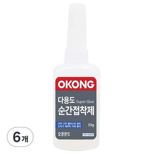 오공 다용도 순간접착제 50g, 6개