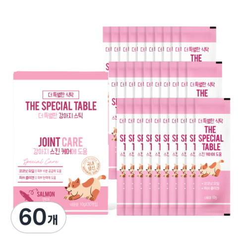 더특별한식탁 강아지 짜먹는 간식, 연어, 300g, 60개
