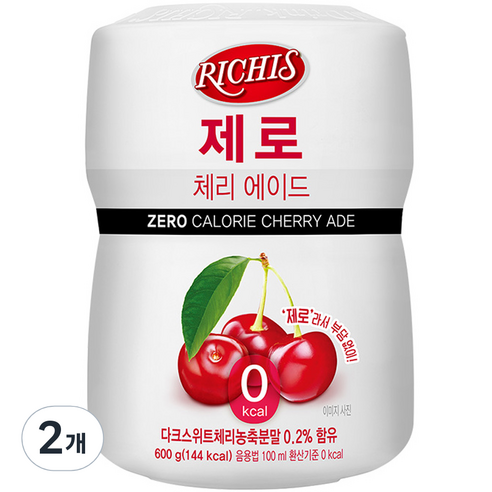 리치스 제로 체리 에이드, 2개, 1개입, 600g