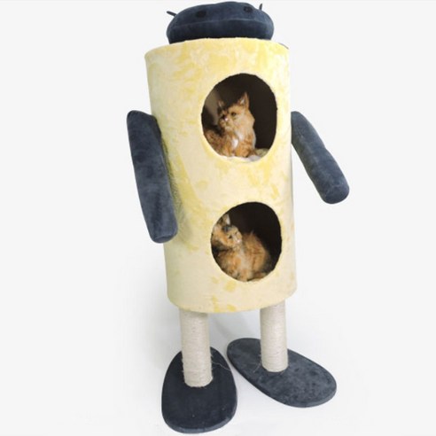 노랜드 로봇 고양이 캣타워 대형, 옐로우, 1개