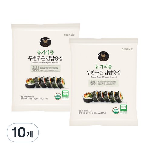 [만전김] 유기식품 구운 김밥김 10p, 22g, 10개