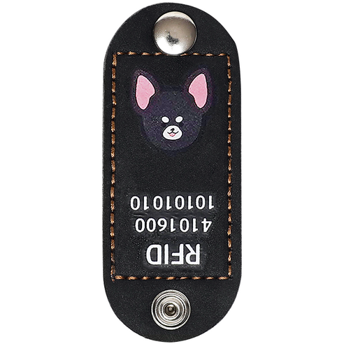뽀시래기 강아지 동물등록 RFID 외장인식칩 가죽형 인식표, 7