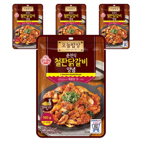오뚜기 오늘밥상 춘천식 철판닭갈비 양념, 160g, 4개