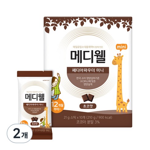 엠디웰 메디웰 페디아 파우더 미니 유아식품 초코맛, 21g, 60개