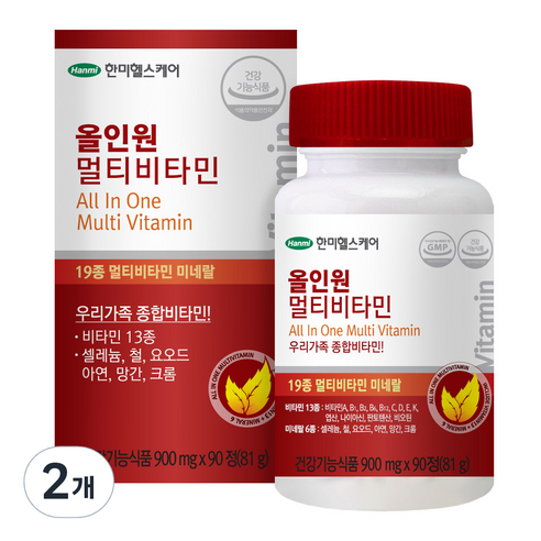 한미헬스케어 올인원 멀티비타민 90정, 2개