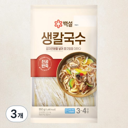 백설 생칼국수 3~4인분, 550g, 3개