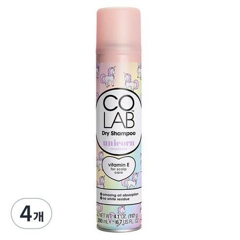 코랩 드라이샴푸 유니콘, 200ml, 4개